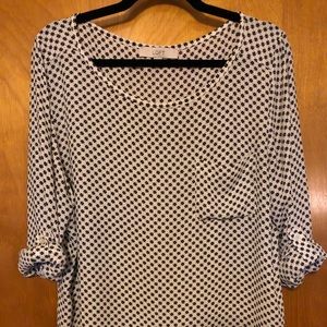 LOFT Roll Tab Sleeve Blouse Size XL